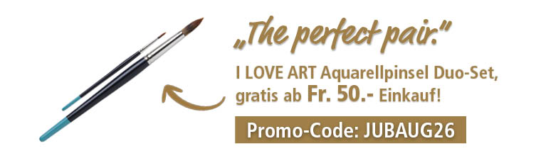 Monats-Goodie I LOVE ART Aquarellpinsel Duo-Set